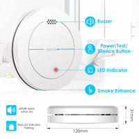 1 x RAW Customer Returns Networked smoke detector with 10 year battery, mute and test, fire alarm networked with no flashing LED in standard state smoke alarm for bedrooms, basements and storage rooms set of 6 - RRP €137.16