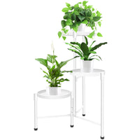 2 x RAW Customer Returns JOENCOST Metal Plant Stand Flower Shelf Plant Shelf 115 cm High Rustproof Flower Stand Flower Bench Flower Stairs Plant Stairs Stand Shelf for Indoor Outdoor Garden Balcony Decoration 3 Tier, White  - RRP €68.54