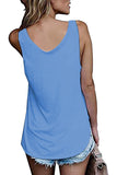 1 x Brand New FANGJIN Women s Tank Top 100 Cotton Women s Tank Top Long V-Neck Top Large Size Chic and Elegant Crop Top Sleeveless Summer Tee Shirt Loose Sportswear Sexy Blue M - RRP €25.99