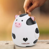 1 x RAW Customer Returns Piggy Bank for Kids Cute Cartoon Cow Piggy Bank Vinyl Piggy Bank Money Box Saving Box for Boys and Girls Kids - RRP €22.5