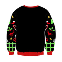 1 x RAW Customer Returns Freshhoodies Christmas Jumper with Lighting Unisex Funny Alpaca Knitting Pattern Ugly Jumper Autumn Winter Long Sleeves Black Christmas Knitted Jumper Christmas Sweater XL - RRP €33.26