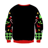 1 x RAW Customer Returns Freshhoodies Christmas Jumper with Lighting Unisex Funny Alpaca Knitting Pattern Ugly Jumper Autumn Winter Long Sleeves Black Christmas Knitted Jumper Christmas Sweater XL - RRP €33.26