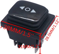 1 x RAW Customer Returns Momentanen Black Toggle Switch Reverse Polarity Waterproof DC 12V 10A Motor Control 6 Pin 3 Position EIN -AUS EIN AC 110V-220V with Wire KCD4-223-WM-BK JT - RRP €25.2