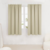 1 x RAW Customer Returns Deconovo Blackout Curtain Ruffle Tape Curtains Heat Protection Living Room Opaque Curtain, 138 x 117 cm Height x Width , Beige, Set of 2 - RRP €26.99