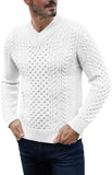 1 x RAW Customer Returns Cicy Bell Men s V-Neck Long Sleeve Sweater Classic Fine Knitted Sweater White M - RRP €36.29