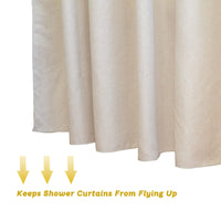 1 x RAW Customer Returns YISURE Linen Effect Shower Curtain 200 x 200 cm Cream Beige No Hooks Waterproof W200 x H200 cm - RRP €22.8