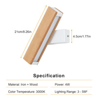 1 x RAW Customer Returns SENQIU LED wall light indoor, modern white wooden wall light 4W, 360 rotatable 3000K LED wall lighting indoor for bedroom, living room, hallway, stairs used, warm light, 21CM  - RRP €29.98