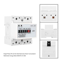 1 x RAW Customer Returns Electricity Meter 220V 230V on DIN Rail Single-Phase Electric Meter 2 Wires 4P Electric Meter 10-40A - RRP €20.08