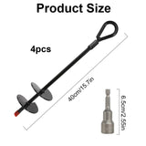 1 x RAW Customer Returns Ground anchor, ground anchor, double helix, 40 cm, anti-rust, pack of 4, tent pegs, strong storm anchor, ground anchor for screwing in, trampoline attachment, ground ground anchor, swing for carport, pavilion, - RRP €30.24