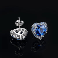 1 x RAW Customer Returns JewelryPalace Heart Love 5ct Blue Zirconia Created Spinel Stud Earrings Silver 925 Women, Jewelry Set Women, Earrings Silver with Gemstone Girls, Stud Earrings with Stone Gift for Girlfriend - RRP €37.68