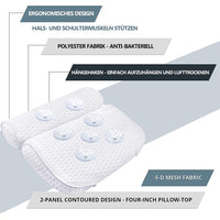 1 x RAW Customer Returns AmazeFan Bath Pillow, Luxury Bath Spa Pillow with 4D Air Mesh Technology and 7 Suction Cups. Support function for head, back, shoulder, neck. Suitable for bathtubs and home spa - RRP €27.2