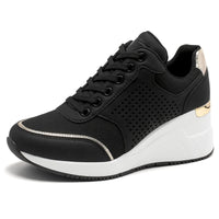 1 x RAW Customer Returns Cestfini Women s wedge and platform sneakers, 145 black gold, 37 EU - RRP €58.8