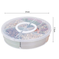 1 x RAW Customer Returns rismart Divided Serving Tray with Lid and Handle Clear Storage Container Box with 5 Plastic Compartments for Candy, Fruit, Nuts, Snacks - RRP €26.8