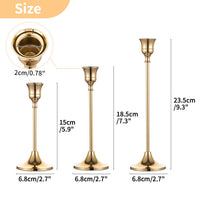 1 x RAW Customer Returns NUPTIO 3 Pack Brass Gold Metal Taper Candle Holders, Vintage Candle Stand Centerpiece for Table Mantel Wedding Housewarming Gift, Candle Holder Stick Candle for Table Decoration Christmas Coffee Table - RRP €21.28