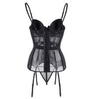 3 x Brand New SxyBox Women Sexy Lace Bustier Corset Underwear Lingerie set Perspective Pajamas Waist Trainer with G-String - RRP €89.97