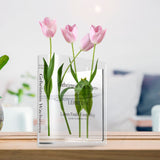 6 x Brand New Dingfeiyu Book Vase for Flowers, Acrylic Book Vase, Transparent, Aesthetic Tulip Vases in Book Shape for Modern Decoration, Bedroom, Office, Shelf, Desk Blue  - RRP €125.7