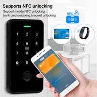 1 x RAW Customer Returns Biometric Fingerprint Access Control Keypad Tuya App Smart NFC Door Opener Waterproof 13.56MHz RFID Keypad with Wiegand 26 Bits Output Input - RRP €47.18