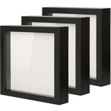 1 x RAW Customer Returns Muzilife 3D picture frame for filling, three-piece set, 20 x 20 cm deep object frame with glass pane, square shape, gift for family friends, 3 pieces black - RRP €22.48