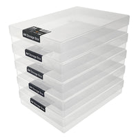 1 x RAW Customer Returns WestonBoxes A4 Plastic Craft Storage Boxes with Lids for Art Supplies, Paper and Card - Pack of 5 Clear Transparent  - RRP €29.95