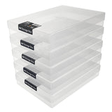 1 x RAW Customer Returns WestonBoxes A4 Plastic Craft Storage Boxes with Lids for Art Supplies, Paper and Card - Pack of 5 Clear Transparent  - RRP €29.95