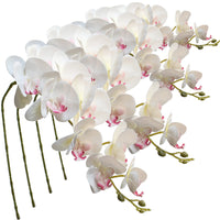 1 x RAW Customer Returns FagusHome 4 pieces artificial Phalaenopsis orchid flowers 105CM artificial orchid flowers stem plants for decoration white pink  - RRP €21.6