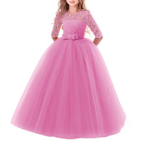 1 x RAW Customer Returns Flower Girl Dress Princess Party Dress Kids Prom Dress Wedding Party Bridesmaid Dress Lace Tulle Elegant Long Evening Party Dress Communion Dress - RRP €24.0