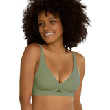 1 x Brand New Niidor Wireless Seamless Bra V-Neck Comfort Bra Invisible Breathable Wireless Bralette Thin Soft Daily Bra for Women,Green,XXL - RRP €32.99