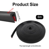 1 x RAW Customer Returns 6M rubber seal self-adhesive frame profile edge protection profile made of EPDM rubber front door sealing rubber anti-collision, waterproof sealing rubber for sheet metal, car doors, hatch, table corners 6mm  - RRP €15.12