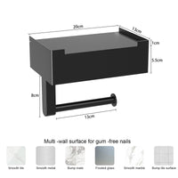 2 x RAW Customer Returns JiangLin Black toilet paper holder without drilling with wet wipes box, wall-mounted stainless steel toilet paper holder without drilling, toilet paper holder with storage box for kitchen and bathroom - RRP €38.3