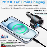 2 x RAW Customer Returns 4 in 1 Car Charger PD 3.0 Cigarette Lighter USB Distributor 12V Car Charger 168W Fast Charging Mini USB Adapter Socket for iPhone 15 14 13 12 11 8 Samsung S24 S23 Huawei GPS Dash Camera - RRP €35.98