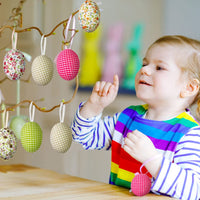 1 x RAW Customer Returns 12x Easter eggs for hanging, Easter eggs colorful decoration, Easter eggs decoration, decorative eggs for Easter, small Easter eggs, spring decoration, decoration for Easter with various motifs - 6 cm - RRP €10.07