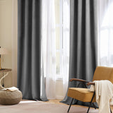 1 x RAW Customer Returns MIULEE Gray velvet curtain with eyelets, beautifully soft velvet curtains for decoration, bedroom, living room, pack of 2 opaque velvet curtains, each 175 cm high, thick velvet thermal curtain winter - RRP €44.36