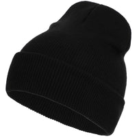 4 x Brand New DIVINA VITAE winter hat, black hat for women, hat for men, classic fine knit hat, winter knitted hats soft elastic fleece beanie hat for outdoor sports skiing black  - RRP €21.52