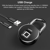 1 x RAW Customer Returns MYPIN Fingerprint Padlock Keyless Fingerprint Lock for Android iOS Suitable for Gym, Backpack, School, Fence and Storage - RRP €30.24