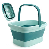 1 x RAW Customer Returns Foldable foot bath with massage, 15L foldable foot bath foot bath foot tub foot basin foot bath foot bath tub shots green  - RRP €24.08