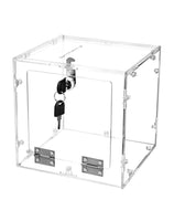 1 x RAW Customer Returns QWORK Lockable Donation Box Wedding Box Letter Box Made of Transparent Acrylic 20 x 20 x 20 cm  - RRP €23.16