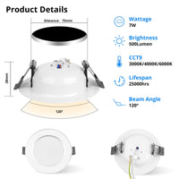 1 x RAW Customer Returns LED recessed spotlights 230V set of 12, 7W ultra-flat LED spots, warm white, neutral white, cold white, adjustable recessed lights, recessed ceiling spots for bathroom, kitchen, living room - RRP €36.19