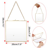 1 x RAW Customer Returns SUMNACON 2 Pack Golden Glass Hanging Artwork Display Photo Frame 20 20cm Photo Frame for Family Wedding Photo Geometric Ornament Plant Specimen Clip For Pressed Flowers Photos - RRP €26.21