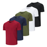 1 x RAW Customer Returns Cimic Pack of 5 Sports T-Shirts Men s Functional Shirt Sports Shirt Men s Short Sleeve T Shirt Breathable Training Shirt Men Fitness Gym Running Shirt Hiking Shirt Men Set 510-Black White Green Navy Red-M  - RRP €37.37