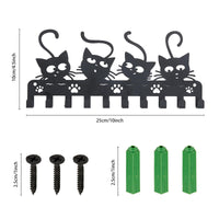 1 x RAW Customer Returns SUPERDANT Wall Hooks with Black Cats, Key Holder, Halloween, Cats, Decorative Hooks, Clothes Hangers, Iron Hooks, Wall Mounted, Hooker with 10 Hooks for Key Hooks, Hats, Metal Hooks - RRP €14.71