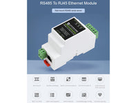 1 x RAW Customer Returns Waveshare RS485 to RJ45 Ethernet Converter Module, Industrial Rail-Mount Isolated RS485 Serial Server,TCP IP to Serial Module,10 100M Auto-Negotiation RJ45 Connector,with POE Function - RRP €38.59