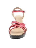 1 x RAW Customer Returns Kristian Shoes 163 - Women s leather sandals for summer Red 39 - RRP €47.99