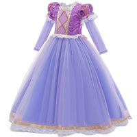 1 x RAW Customer Returns Girls Rapunzel Princess Costume Kids Grimms Carnival Tangled Fairy Tale Party Dress Halloween Festival Birthday Photo Shoot Magic Carnival Costume Party Dress Light Purple Long Sleeves 3-4 Years - RRP €36.86