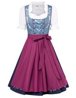 1 x RAW Customer Returns JASAMBAC Women s Dirndl Costumes, 3 Pieces, for Oktoberfest, Carnival, Dark Blue, M - RRP €79.99