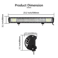 1 x RAW Customer Returns SKYWORLD LED work light bar, 23 inch 324W LED headlight light bar 12V 24V with wiring harness floodlight reflector combo work light additional headlight for 4x4 car offroad tractor SUV UTV ATV - RRP €61.88