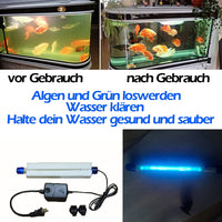 1 x RAW Customer Returns Aquarium UV light water clarifier algae clear green clean home UV sterilizer lamp kitchen UV sterilization lamp dog house bacteria killer UV lamp for filter tank pond swimming pool 9W 26cm length  - RRP €23.18