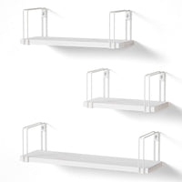 1 x RAW Customer Returns SRIWATANA White Wall Shelves Floating Shelves with Set of 3 Hanging Shelves for Kitchen, Children s Room, Bathroom, Length 43 33 23cm - RRP €26.77