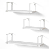 1 x RAW Customer Returns SRIWATANA White Wall Shelves Floating Shelves with Set of 3 Hanging Shelves for Kitchen, Children s Room, Bathroom, Length 43 33 23cm - RRP €26.77