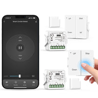 1 x RAW Customer Returns Maxcio WiFi Roller Shutter Switch with RF Remote Control, Wifi Switch Compatible with Alexa and Google Home, App Control and Percentage, Smart Switch for Shutters Curtains Roller Blinds, 600W - RRP €39.34