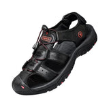 1 x RAW Customer Returns Sandals Men Leather Trekking Sandals Outdoor Shoes Summer Sports Casual Shoes Hiking Shoes Men Sport Outdoor Water Fisherman Breathable Sandals Size 38-48, Black, 43 EU - RRP €44.36